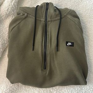 Large Nike Olive Green quarter zip hoodie